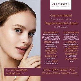 Antioxydant Atashi | Crème de nuit anti-âge | Réduit les rides, raffermit, hydrate, protège et illumine la peau | Avec acide ...