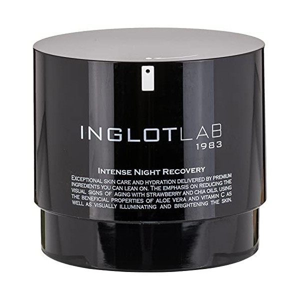 INGLOT COSMETICS Crème de nuit hydratante Night Recovery, avec vitamine C, acide hyaluronique, aloe vera, action régénérante,...