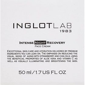 INGLOT COSMETICS Crème de nuit hydratante Night Recovery, avec vitamine C, acide hyaluronique, aloe vera, action régénérante,