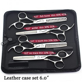 Ciseaux pour Animaux de Compagnie 6"Ciseaux de Coiffure Professionnels Ciseaux de Coupe de Cheveux Ensemble de Ciseaux de Sal...