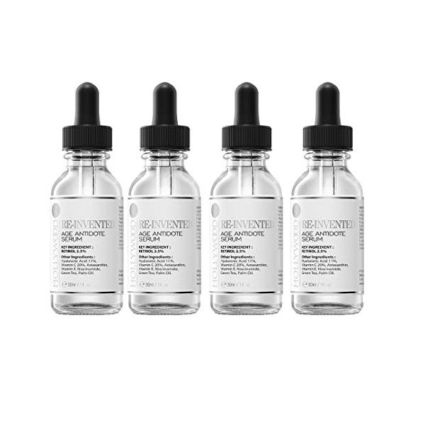 Sérum rétinol 2.5% - 4x PLUS PUISSANT que les traitements anti-âge et anti-acné Avec 11% dacide hyaluronique et 20% de vitam ...