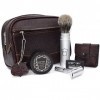 Parker Kit de rasage de voyage – Comprend un sac de voyage Dopp, un rasoir, un blaireau et un savon de rasage