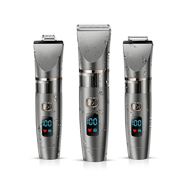 SHDJOOPS Professional Hair Clipper Tondeuse à Cheveux étanche Ensemble de beauté pour Hommes