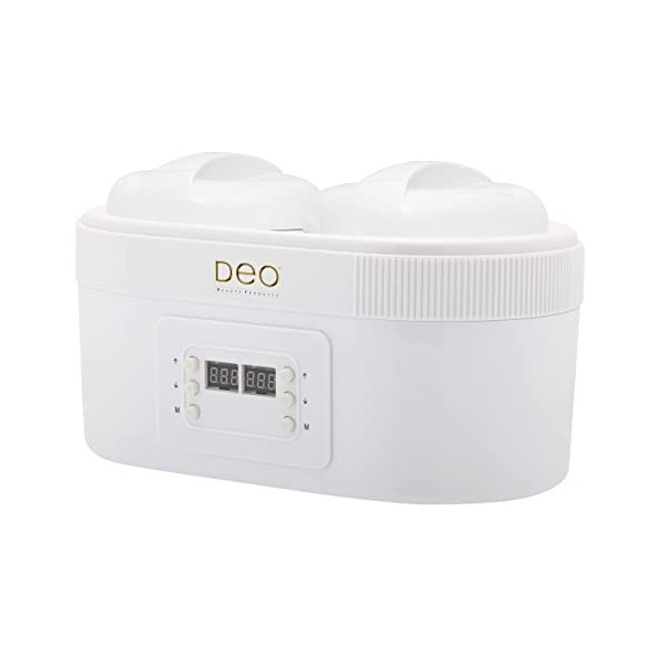 Deo Chauffe-cire électrique double numérique à chaleur rapide – Chauffage de jambes pour esthéticienne, salon de beauté, étud