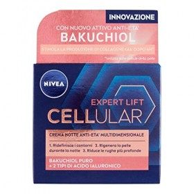 NIVEA CELLULAR EXPERT LIFT Crème de nuit anti-âge multidimensionnelle 50 ml, crème pour le visage de nuit avec Bakuchiol pur ...