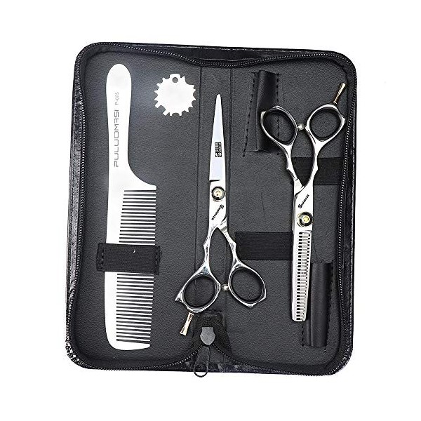 HAOTING Ciseaux de Coupe de Cheveux 6"Ciseaux de Coiffure Ensemble de Ciseaux de Coiffure Main Gauche, ajusteur de Peigne de 