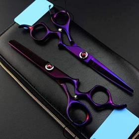 Ciseaux de coiffure professionnels violets, ciseaux colorés pour salon de coiffure, usage domestique ou ensemble en option, e...