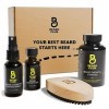 Beard Club Kit essentiel pour la croissance de la barbe – Huile de croissance, vitamines de croissance, spray vitaminé et bro