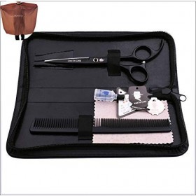 Ensemble de Ciseaux de Coiffeur Professionnel de 5,5 Pouces, Salon 440C Ciseaux Amincissants de Coupe de Cheveux Peigne Cutte