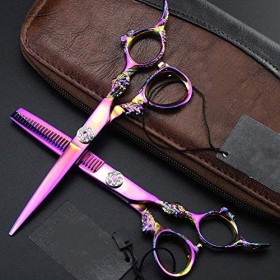 Ciseaux de Coiffure Professionnels et Ciseaux Amincissants 6 Pouces Giftset 100% Outil en Acier Inoxydable Rasage et Épilation