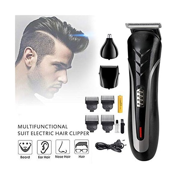 NXYJD Hommes Tout en 1 Tondeuse à Cheveux Rechargeable Barbe Nez Oreille Rasoir Coupe de Cheveux Tondeuse étanche sans Fil Ra