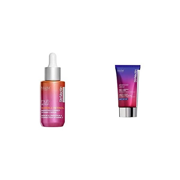StriVectin Multi Action Super C Retinol Sérum 30 ml Lot de 1 & Crème soin de nuit haute performance au rétinol hydratant Crèm...