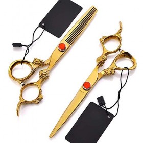 6 Pouces Coupe de Cheveux amincissement Dents Plates Lames Ciseaux Salon Professionnel barbier Coiffure Outils de Coiffure Ra...