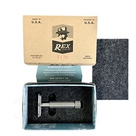 Rex Supply Company, Rex Envoy Rasoir de sécurité en acier inoxydable 3 pièces à double tranchant, fabriqué à la main aux État