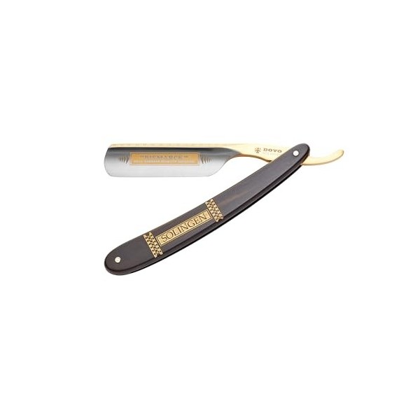 DOVO Rasoir barbe Bismarck - Coupe choux en acier au carbone - 6/8 inch - tête ronde - dos pointu - affûtage creux complet - 