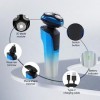 PHXCHAM Rasoir électrique pour homme, rechargeable et étanche, rasage humide et sec avec tondeuse pop-up, charge rapide en 1 