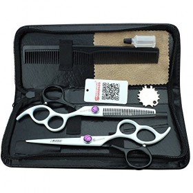 Ciseaux pour Animaux de Compagnie Ciseaux de Coiffeur de 6 Pouces 440c Ciseaux à Trois Doigts en Acier Inoxydable de Haute du