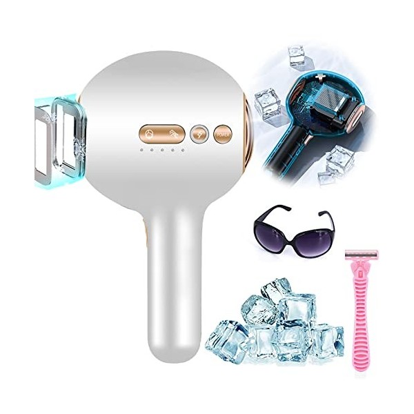 Dosodo Epilateur À Lumière Pulsée, Indolore IPL Épilation avec Refroidissement Glace Saphir 999,000 Flashs, pour Femme Et Hom