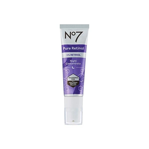 No7 Pure Retinol Concentré de nuit 1 % de rétinol 30 ml paquet de 1 – Sans parfum Crème Jour et Nuit