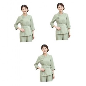 POPETPOP 3 Ensembles Le Vert Verts Costume De Technicien De Beauté Salon Costume Cape Pour Femmes Femme Costume Salon Blouse 