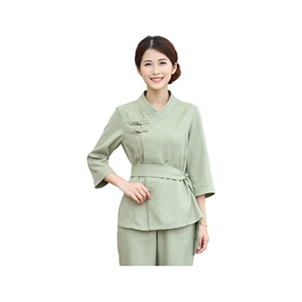 POPETPOP 3 Ensembles Le Vert Verts Costume De Technicien De Beauté Salon Costume Cape Pour Femmes Femme Costume Salon Blouse 