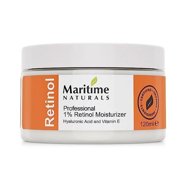 Retinol Cream 120ml - Hydratant Visage - avec Retinol - Soin Naturel par Maritime Naturals Crème Jour et Nuit
