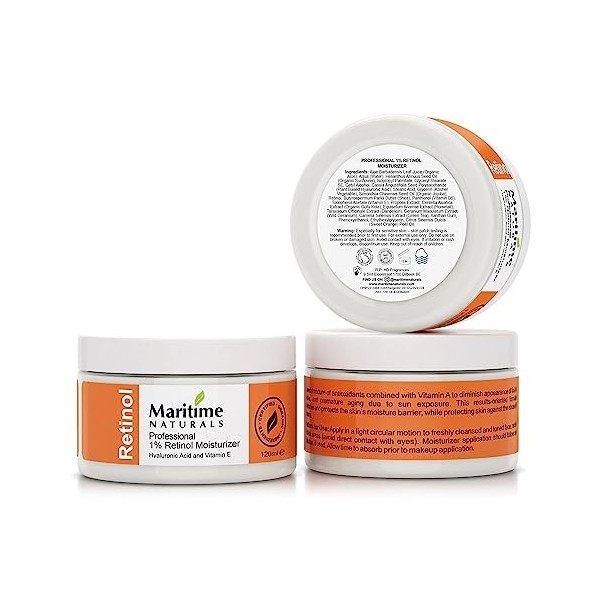 Retinol Cream 120ml - Hydratant Visage - avec Retinol - Soin Naturel par Maritime Naturals Crème Jour et Nuit