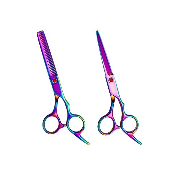 Ciseaux de coiffure en acier inoxydable multicolore professionnel en acier inoxydable coupe de cheveux cisailles de coupe ami