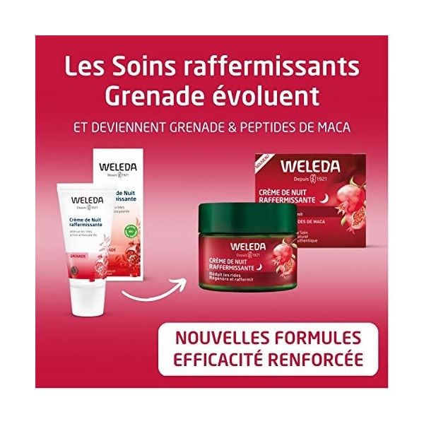 WELEDA - Crème de Nuit Raffermissante à la Grenade Bio - Atténue les Rides - Action Antioxydante - 30&nbsp;ml Crème Jour et Nuit
