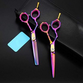 Ensemble de Ciseaux à Cheveux coupés Professionnels de 5,5 Pouces pour gauchers, Ciseaux de Coiffure Amincissants pour Maquil