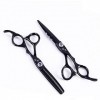 Outils de Coiffure de Ciseaux de barbier Professionnels Saphir Noir de 6,0 Pouces