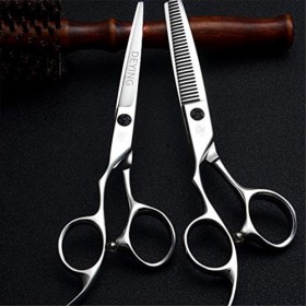 Ciseaux De Coiffure Main Gauche Ciseaux Professionnel Plat Dents Cut Dilution Cisailles Set 6,0 Pouces Sharp Et Lumière De Ha