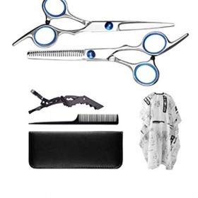 Ciseaux de coupe de cheveux/ciseaux amincissants/barbier professionnel/ensemble doutils de bord de rasoir de salon/cape de s ...