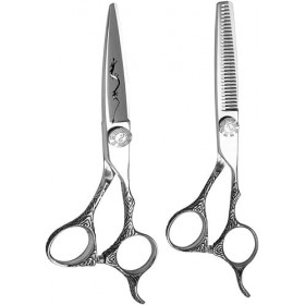 Ciseaux de coupe de cheveux, cisailles de coiffure à bord de rasoir, ciseaux de coupe de cheveux pour coiffeur élégant, cisea...