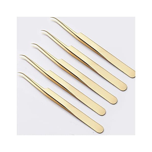 aolichun pincettes 5pcs Tweezers Lash Tweezers Professionnel Haute Precision en Acier Inoxydable Tweezers Extension de Cils P