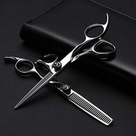 Ciseaux de Coiffeur Ciseaux à Cheveux 2 PCS Ciseaux Amincissants Ensemble de Coiffure 6"en Acier Inoxydable