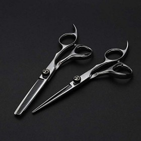 Ciseaux de Coiffeur Ciseaux à Cheveux 2 PCS Ciseaux Amincissants Ensemble de Coiffure 6"en Acier Inoxydable Rasage et Épilation