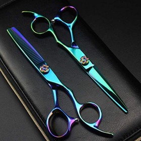 Ciseaux de texturation Ciseaux à Cheveux Salon de Coiffure Professionnel Kit de Cisaillement à Domicile pour Hommes Femmes Ki...