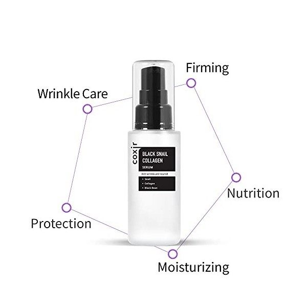 Coxir Sérum Collagène Escargot Noir 50 Ml Crème Jour et Nuit
