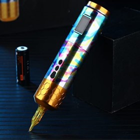 Stylo de Machine à Tatouer sans Fil 10 000 Tr/min Vitesse Stylo à Batterie pour Machine à Tatouer Anti-dérapant en Alliage d