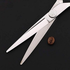 Ciseaux de Coiffure Salon de Coiffure Ciseaux de Coiffeur en Argent 440c Ciseaux à Main Gauche en Acier Ciseaux à Frange Cise...