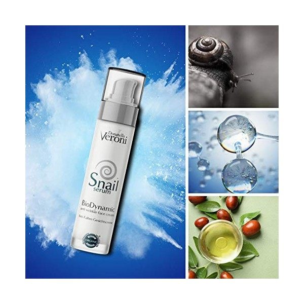 BioDynamic Donatella Veroni Snail Sérum à effet anti-rides pour tous les types de peau Bave descargot et ozone Crème visage ...