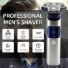 Rasoir électrique pour hommes, rasoir électrique humide et sec pour homme, barbe rechargeable, rasoir électrique 3D flottant,