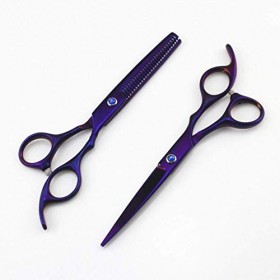 Ciseaux de Coupe de Cheveux de barbier Professionnel en Acier Inoxydable Japonais 440c de 6,0 Pouces et Ciseaux Amincissants/...