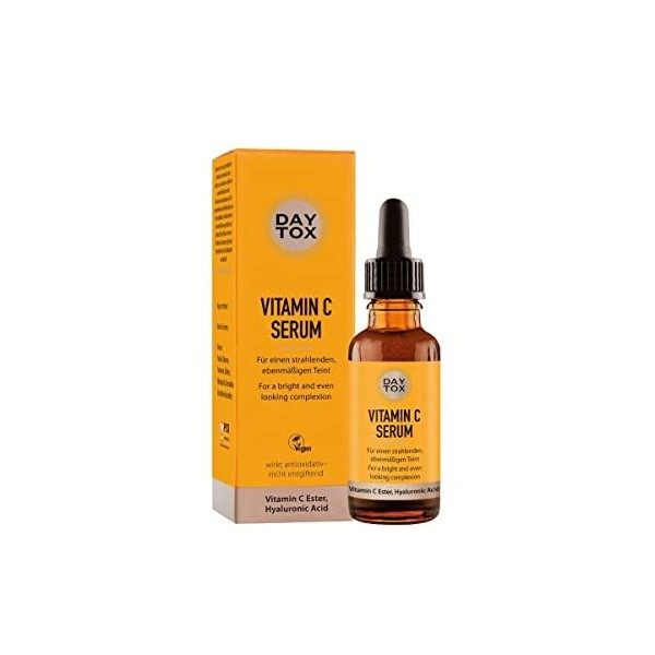 DAYTOX - Vitamin C Serum - Sérum visage concentré de vitamine C effet immédiat pour un teint éclatant - Vegan, sans colorants...