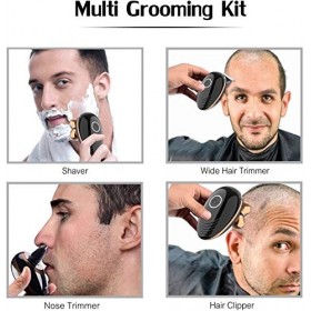 LILIS Tondeuse Cheveux Homme Rasoirs électriques for hommes, 5 en 1 sec et humide Rasoir électrique tête à tête blanche rasoi