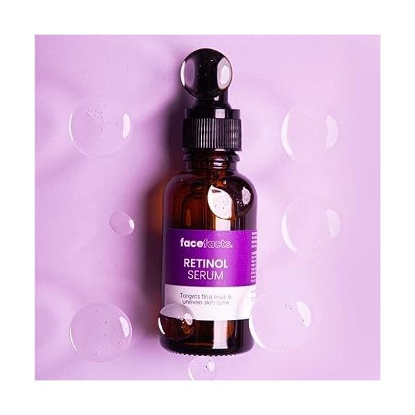 Face Facts Sérum de nuit renouvelant pour le visage | Rétinol | Cible les ridules et le teint inégal de la peau | 30 ml Crème...