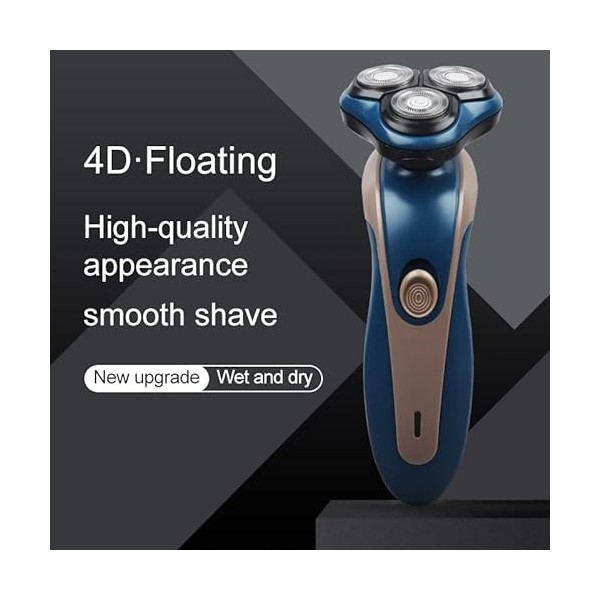 Rasoir électrique pour homme, 4D pour homme, tête flottante, tondeuse à barbe, rechargeable par USB, étanche, rasoir, tête ch