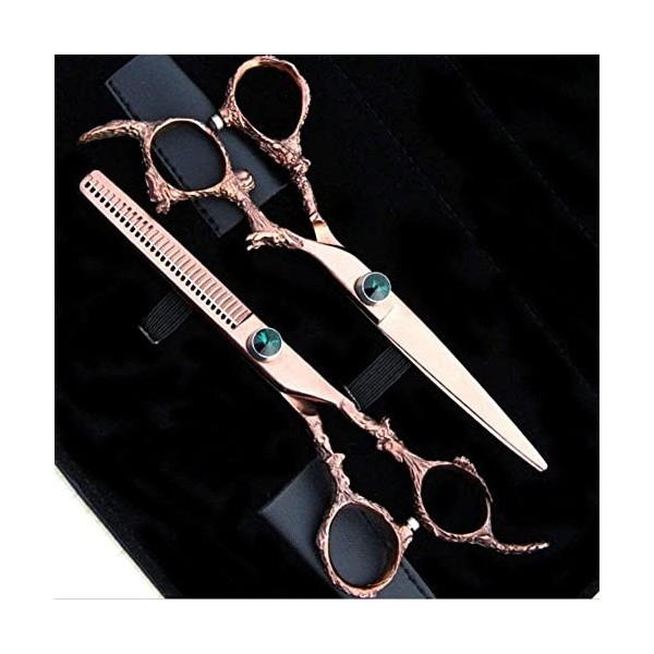 Ciseaux de coiffure Kit de ciseaux de cheveux en or rose Ciseaux de cheveux Kit professionnel de coupe de cheveux pour coiffe