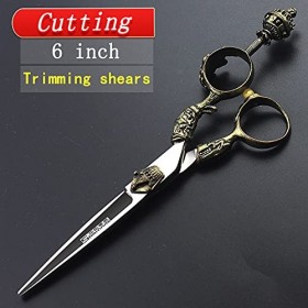 Ciseaux de coupe de cheveux 6 pouces Ciseaux de coiffure professionnels Ciseaux de coiffure rétro Personnalité Styliste Ensem